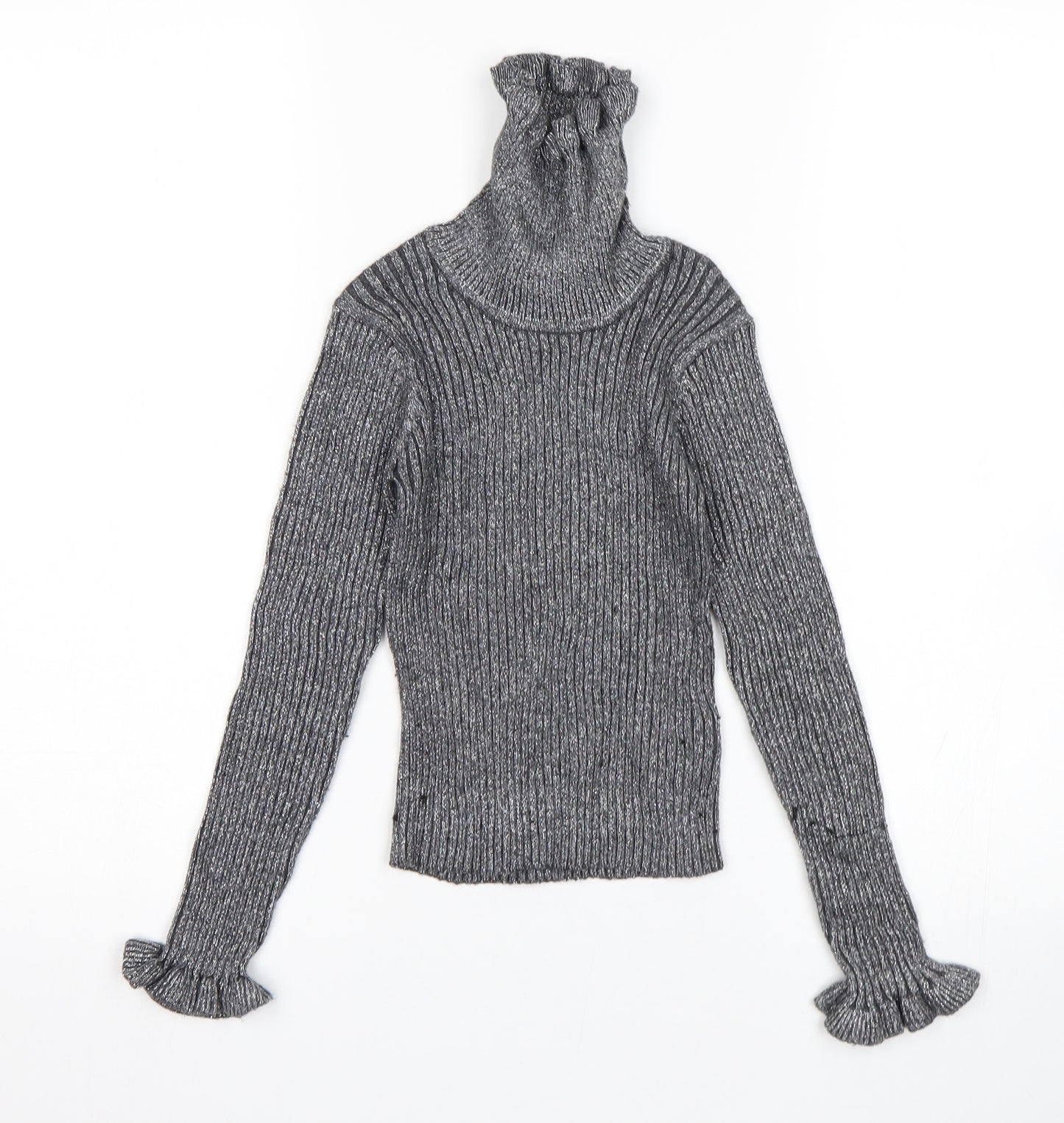 NEXT Girls Silver   Pullover Jumper Size 7 Years