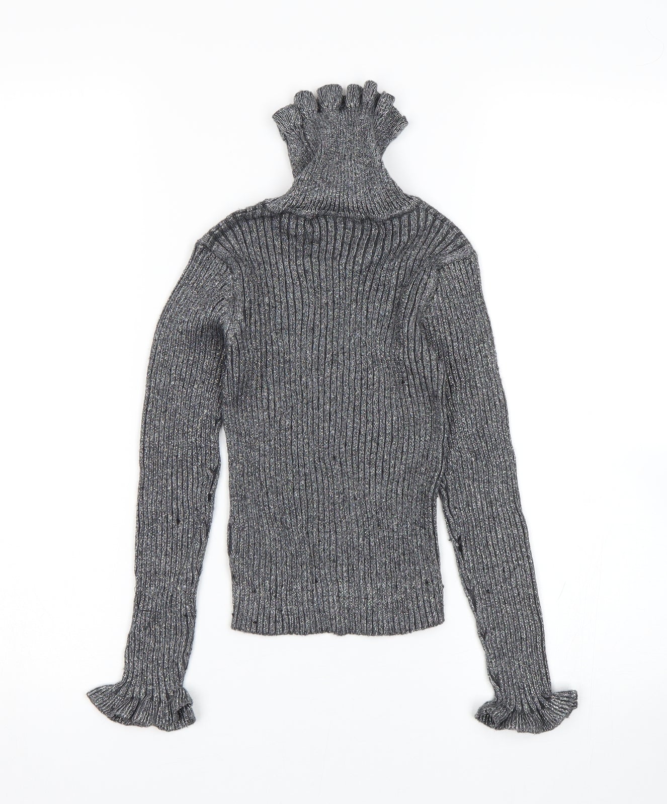 NEXT Girls Silver   Pullover Jumper Size 7 Years