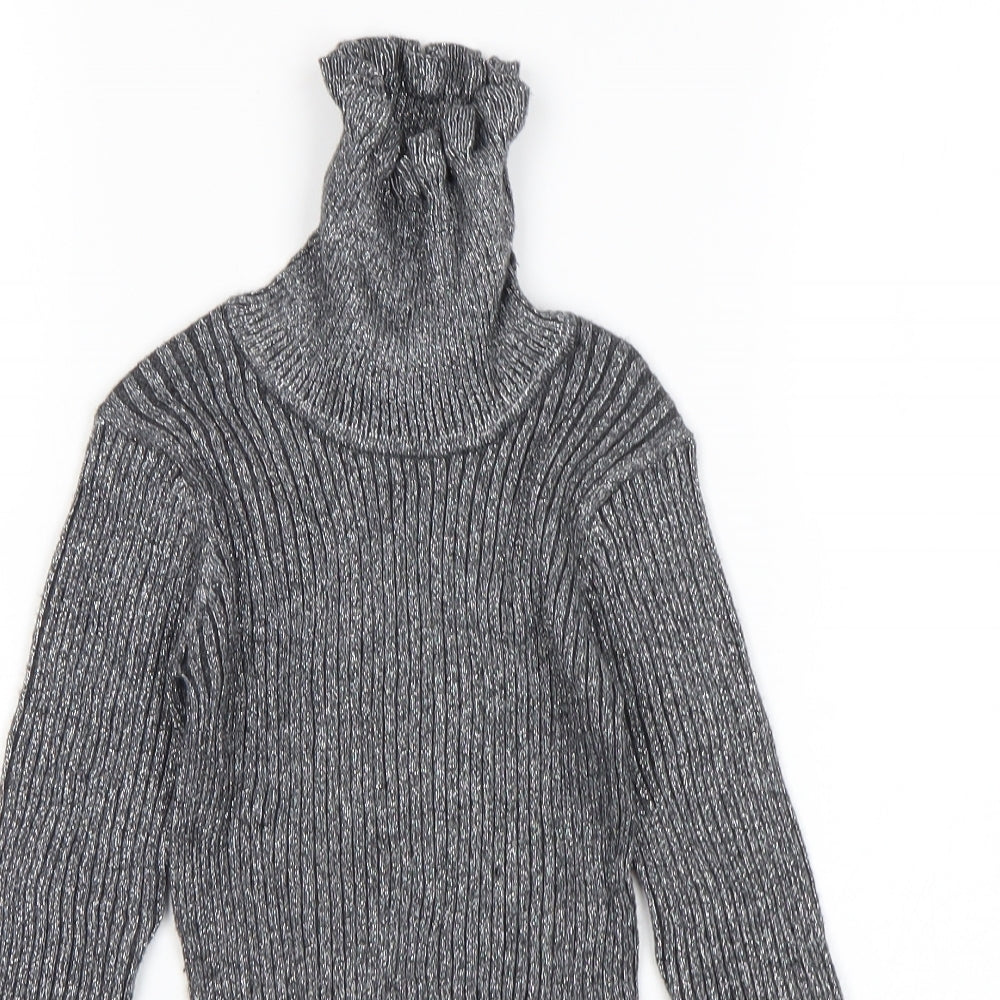NEXT Girls Silver   Pullover Jumper Size 7 Years