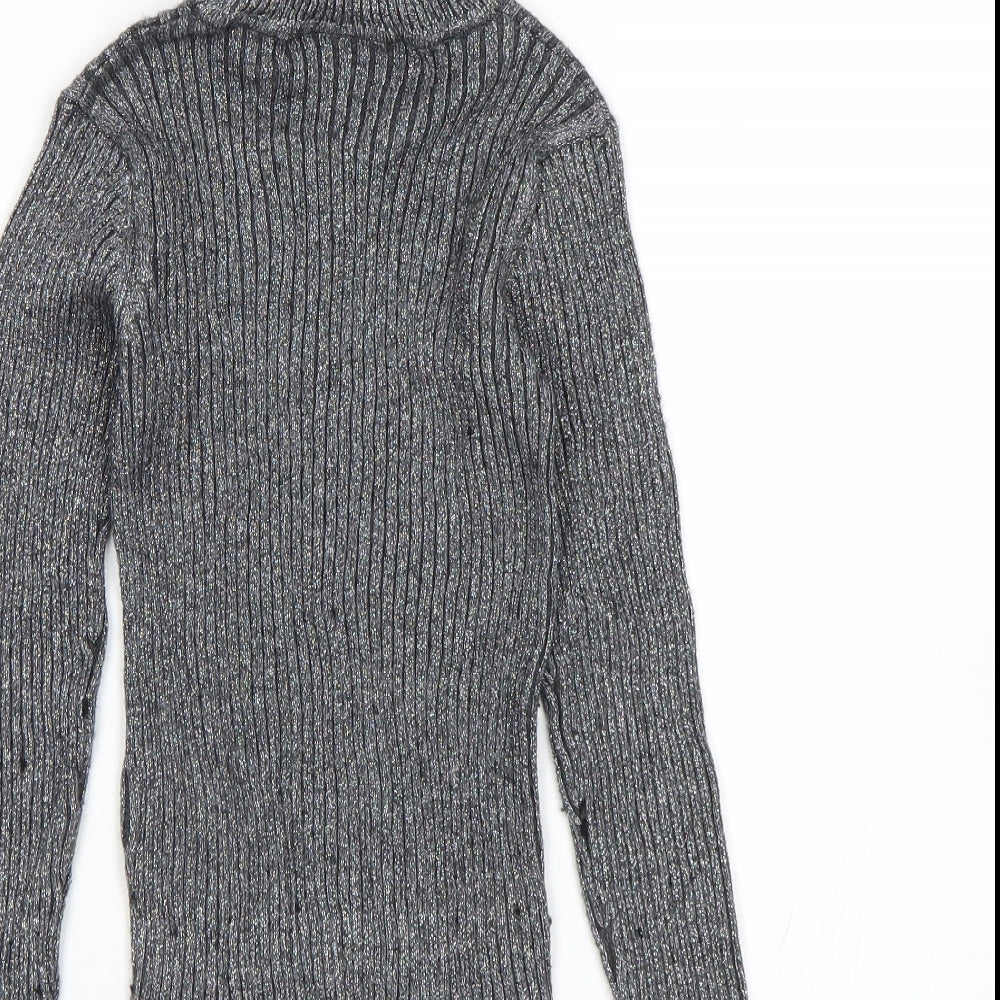 NEXT Girls Silver   Pullover Jumper Size 7 Years