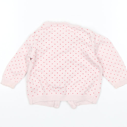 F&F Girls Pink Polka Dot  Cardigan Jumper Size 3-6 Months