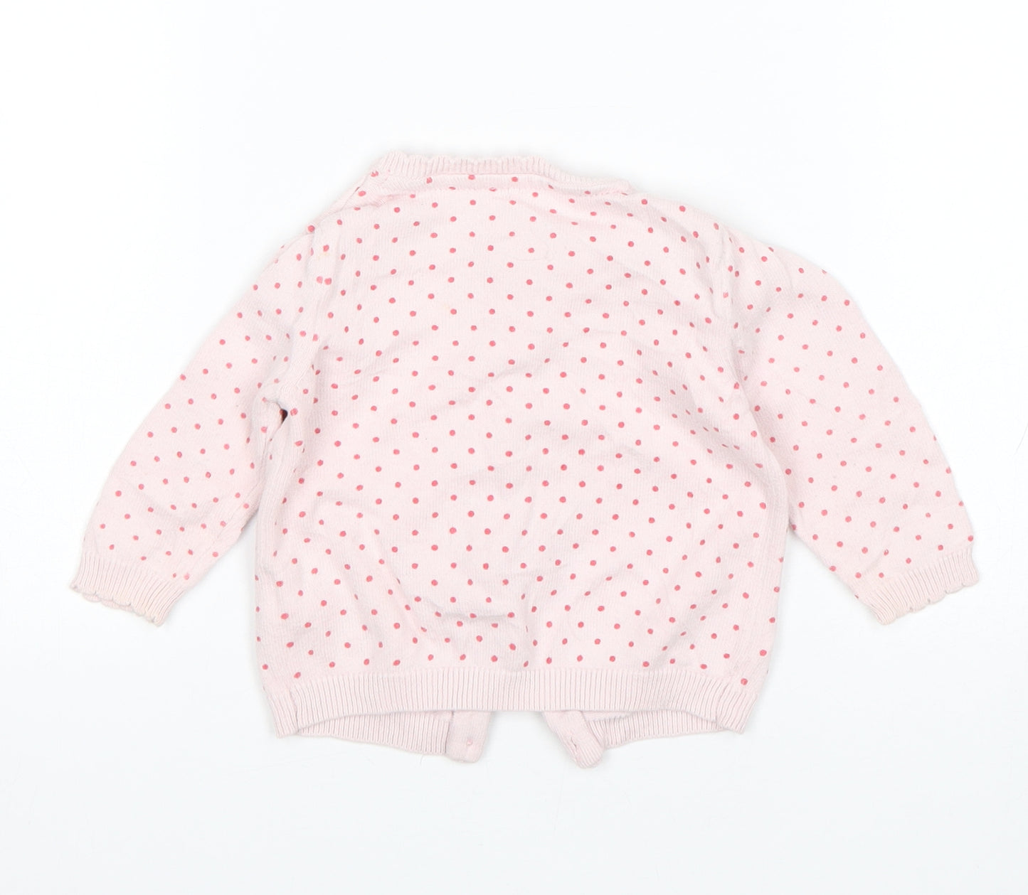 F&F Girls Pink Polka Dot  Cardigan Jumper Size 3-6 Months