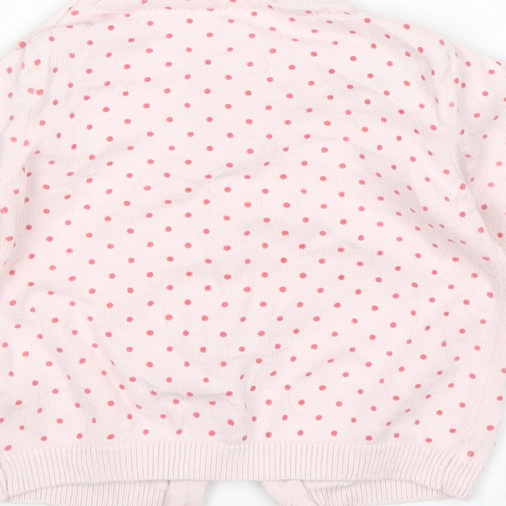 F&F Girls Pink Polka Dot  Cardigan Jumper Size 3-6 Months