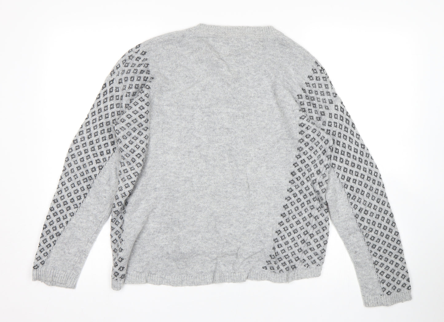 Mistal Womens Grey Polka Dot  Cardigan Jumper Size 14