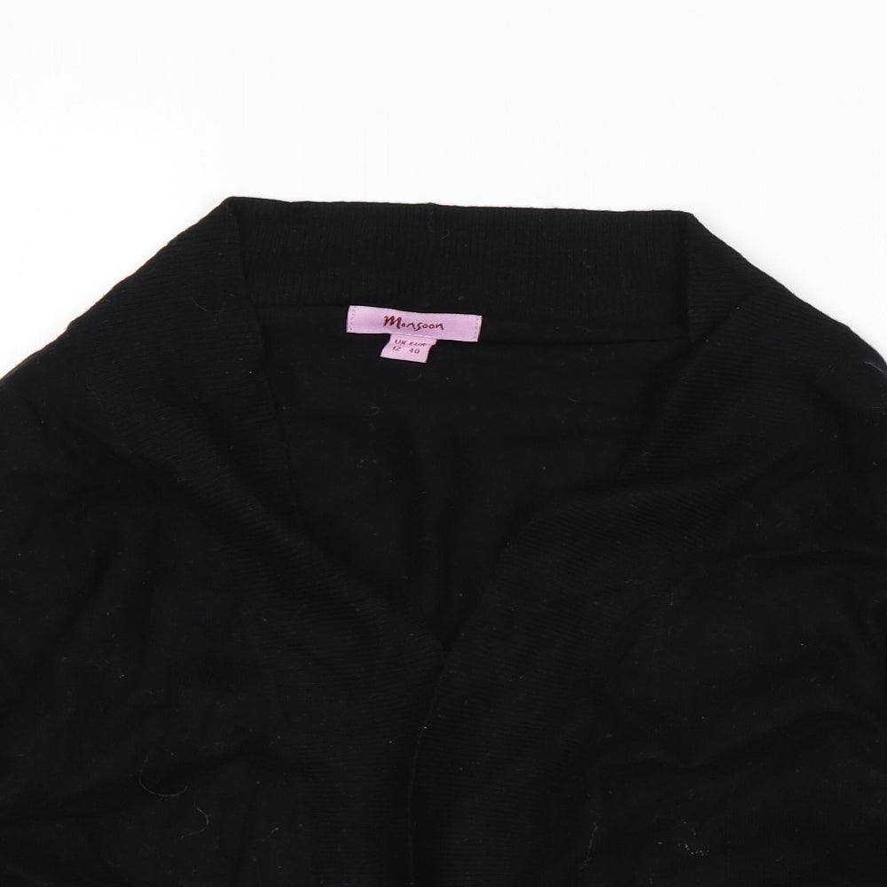 Monsoon Womens Black   Wrap Jumper Size 14