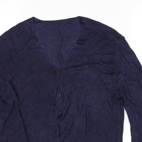 St Micheal Womens Blue   Cardigan Jumper Size 12