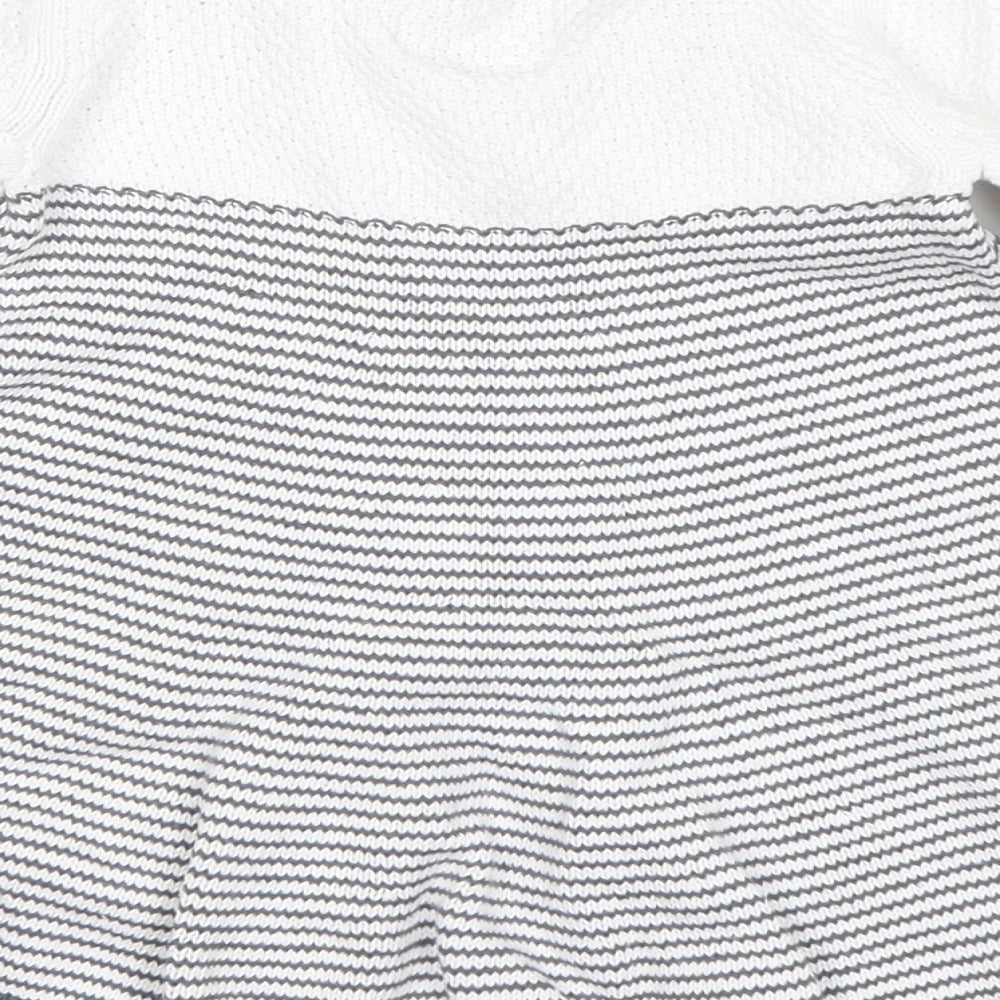 F&F Girls Multicoloured Striped  Jumper Dress  Size 6-9 Months