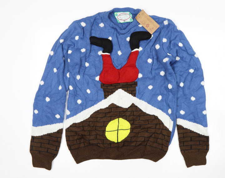Cedar Wood State Mens Multicoloured Pullover Jumper Size M