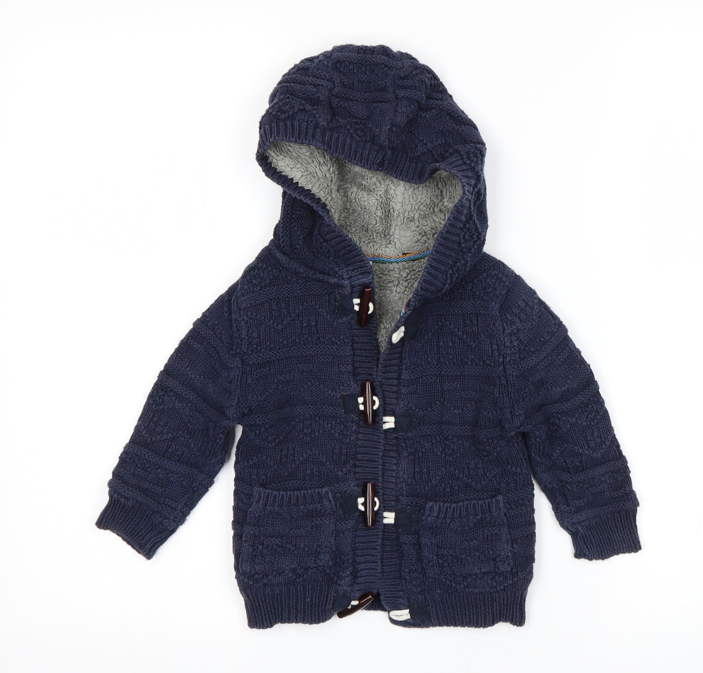 M&S Boys Blue   Cardigan Jumper Size 12-18 Months
