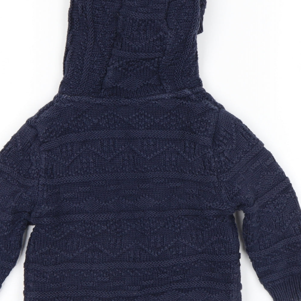 M&S Boys Blue   Cardigan Jumper Size 12-18 Months