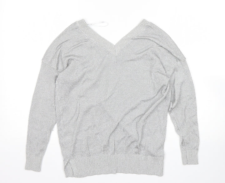 Topshop Womens Silver Pullover Jumper Size 6