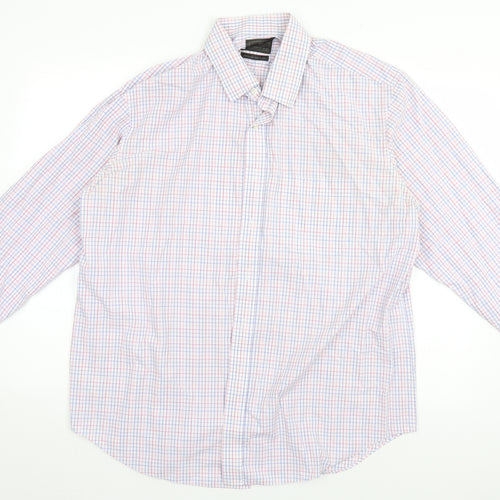 Marks and Spencer Mens Blue Plaid   Button-Up Size 44