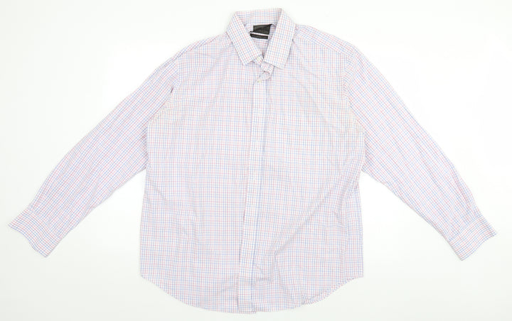 Marks and Spencer Mens Blue Plaid   Button-Up Size 44