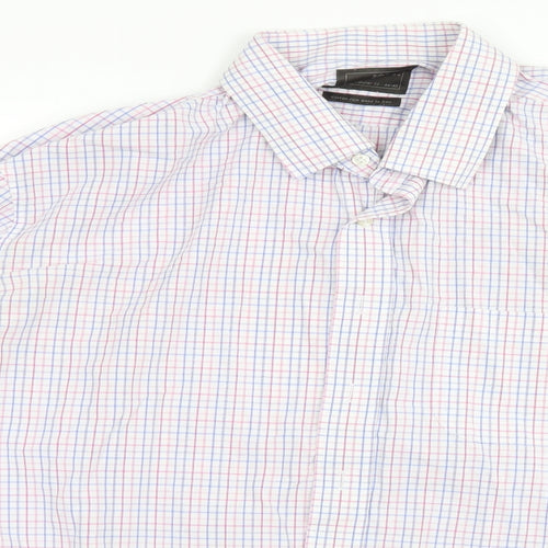 Marks and Spencer Mens Blue Plaid   Button-Up Size 44