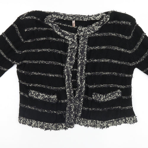 Sweewe Paris Womens Black Striped  Cardigan Jumper Size M