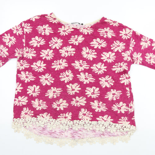 George Womens Pink Floral  Pullover Jumper Size 12