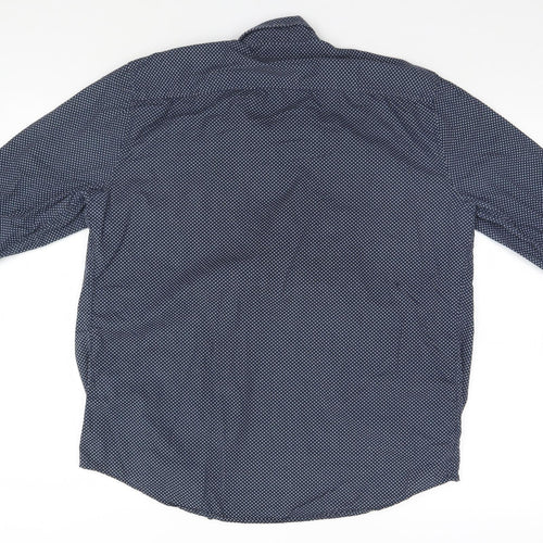 F&F Mens Blue Geometric   Button-Up Size M