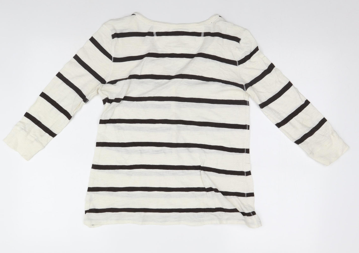 Gap Womens White Striped  Basic T-Shirt Size M