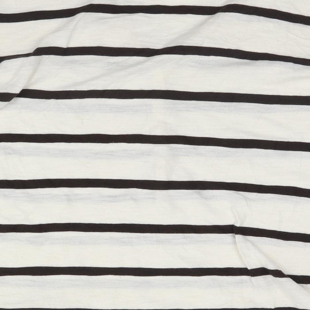 Gap Womens White Striped  Basic T-Shirt Size M