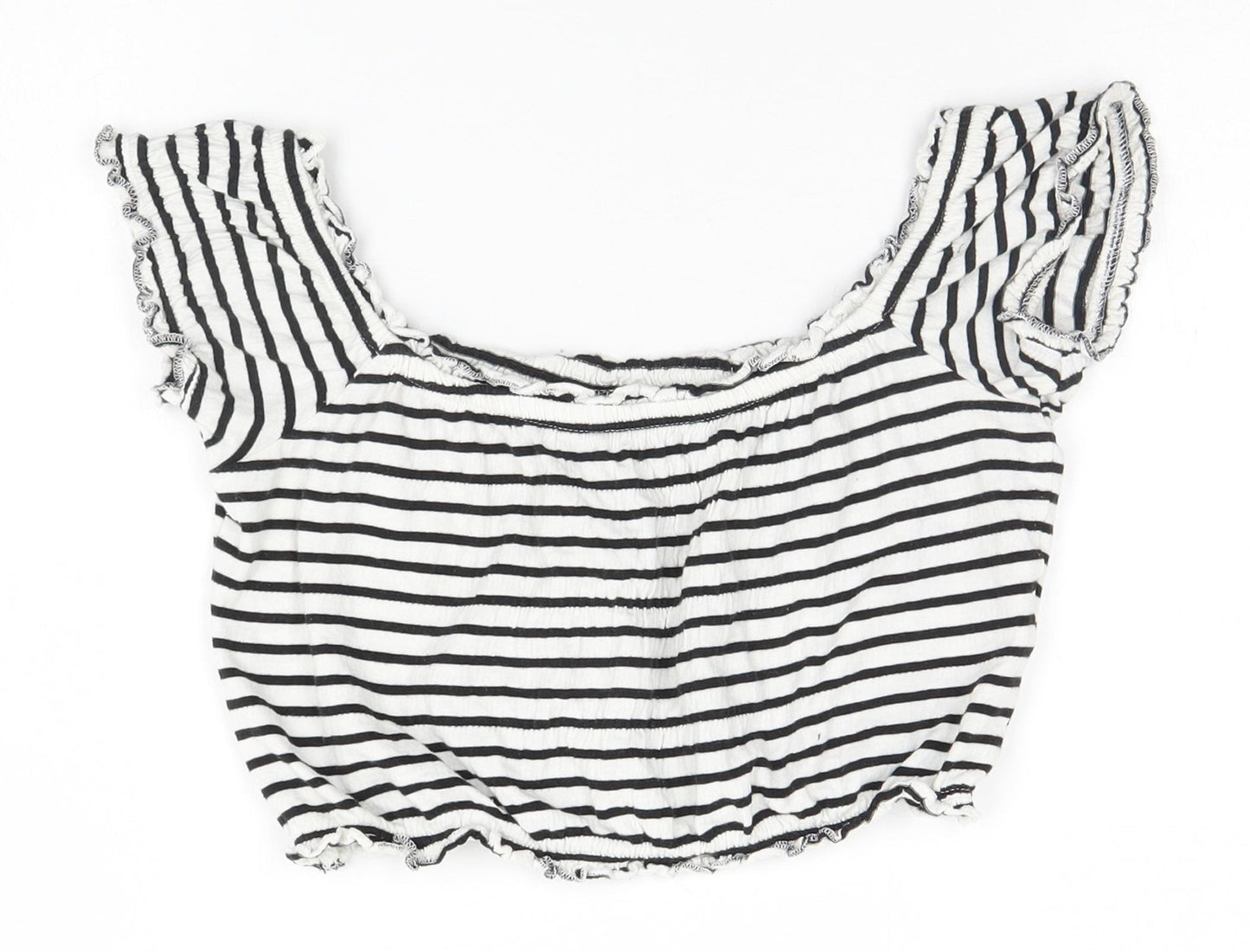 New Look Womens White Striped  Basic Tank Size 6