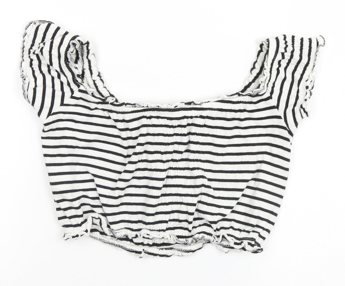 New Look Womens White Striped  Basic Tank Size 6