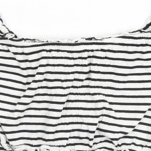 New Look Womens White Striped  Basic Tank Size 6