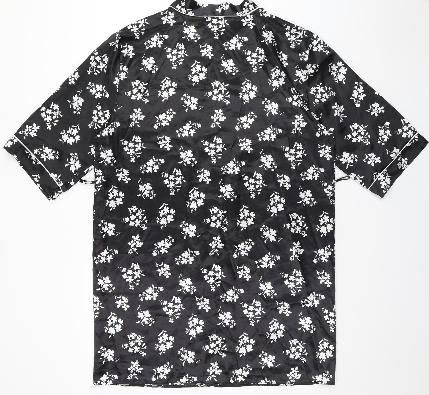 Preworn Womens Black Floral  Top Gown Size 12