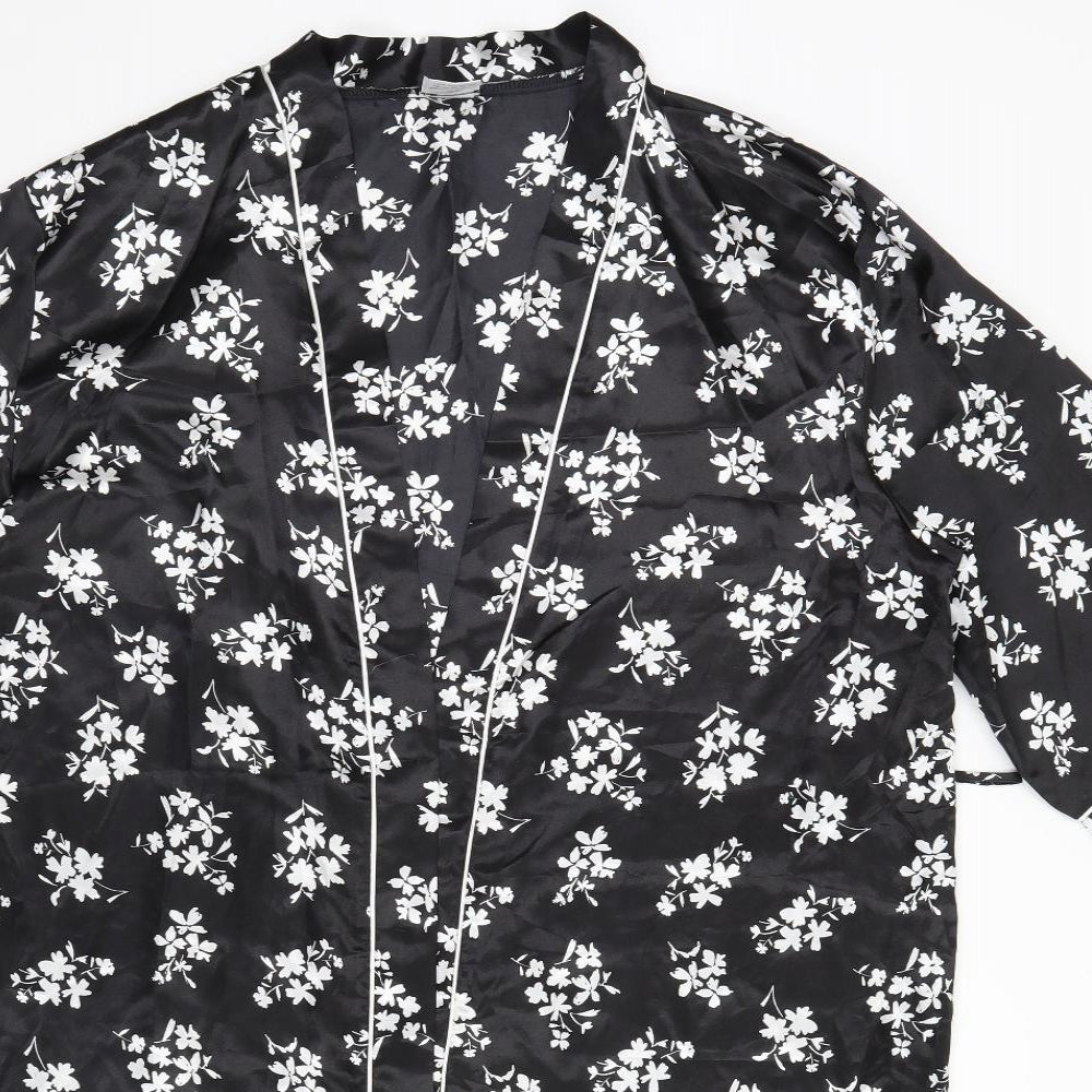 Preworn Womens Black Floral  Top Gown Size 12