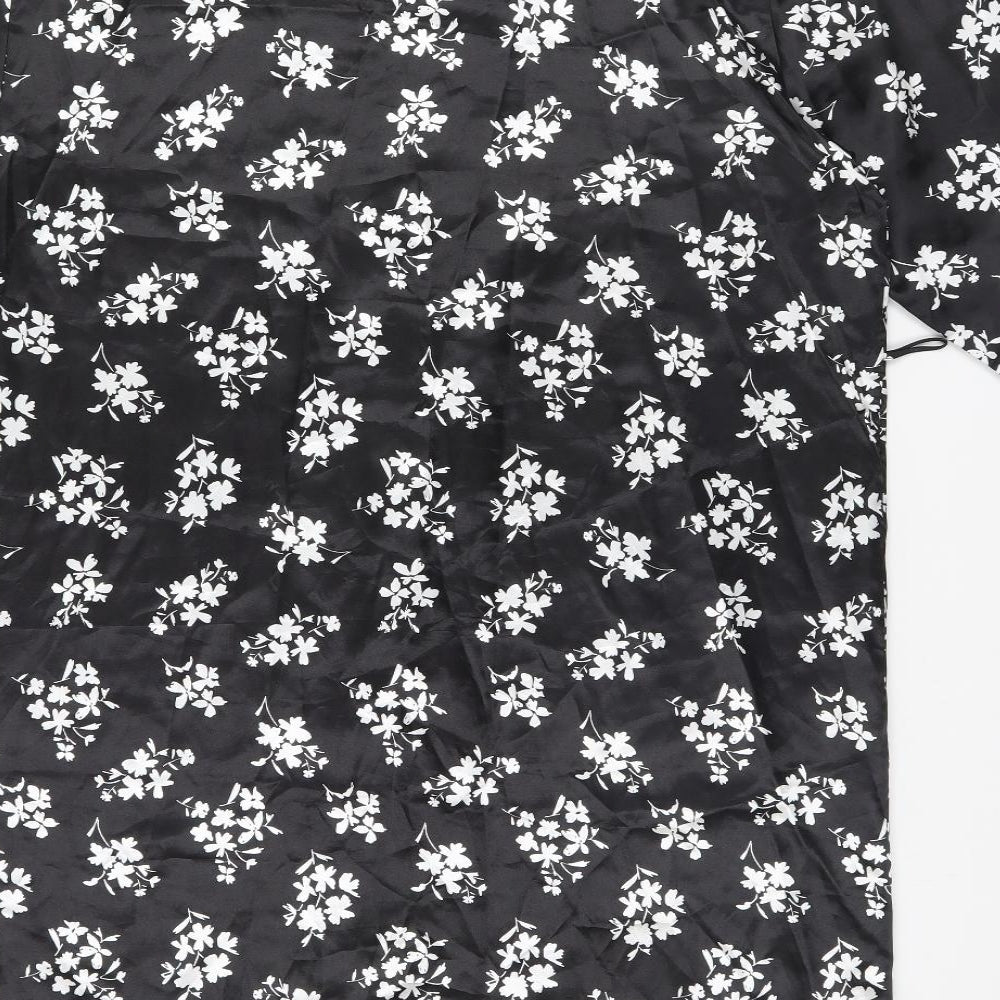 Preworn Womens Black Floral  Top Gown Size 12