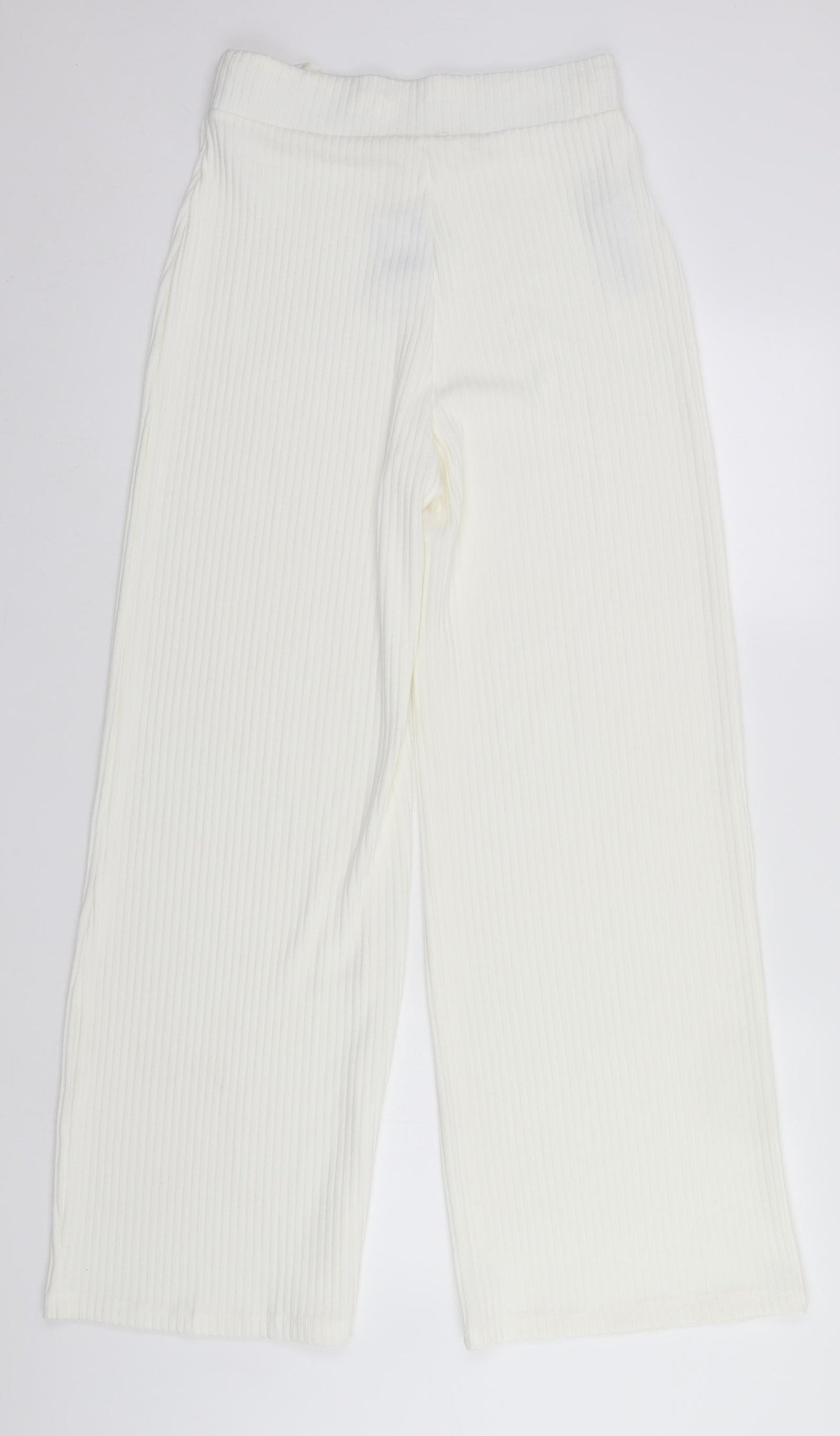 Mango Womens White Striped  Trousers  Size M L30 in