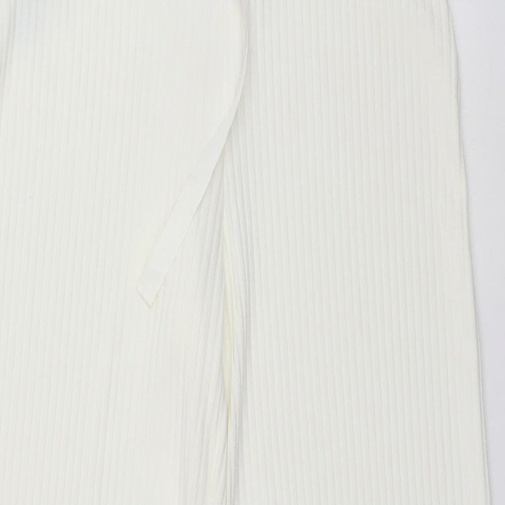 Mango Womens White Striped  Trousers  Size M L30 in