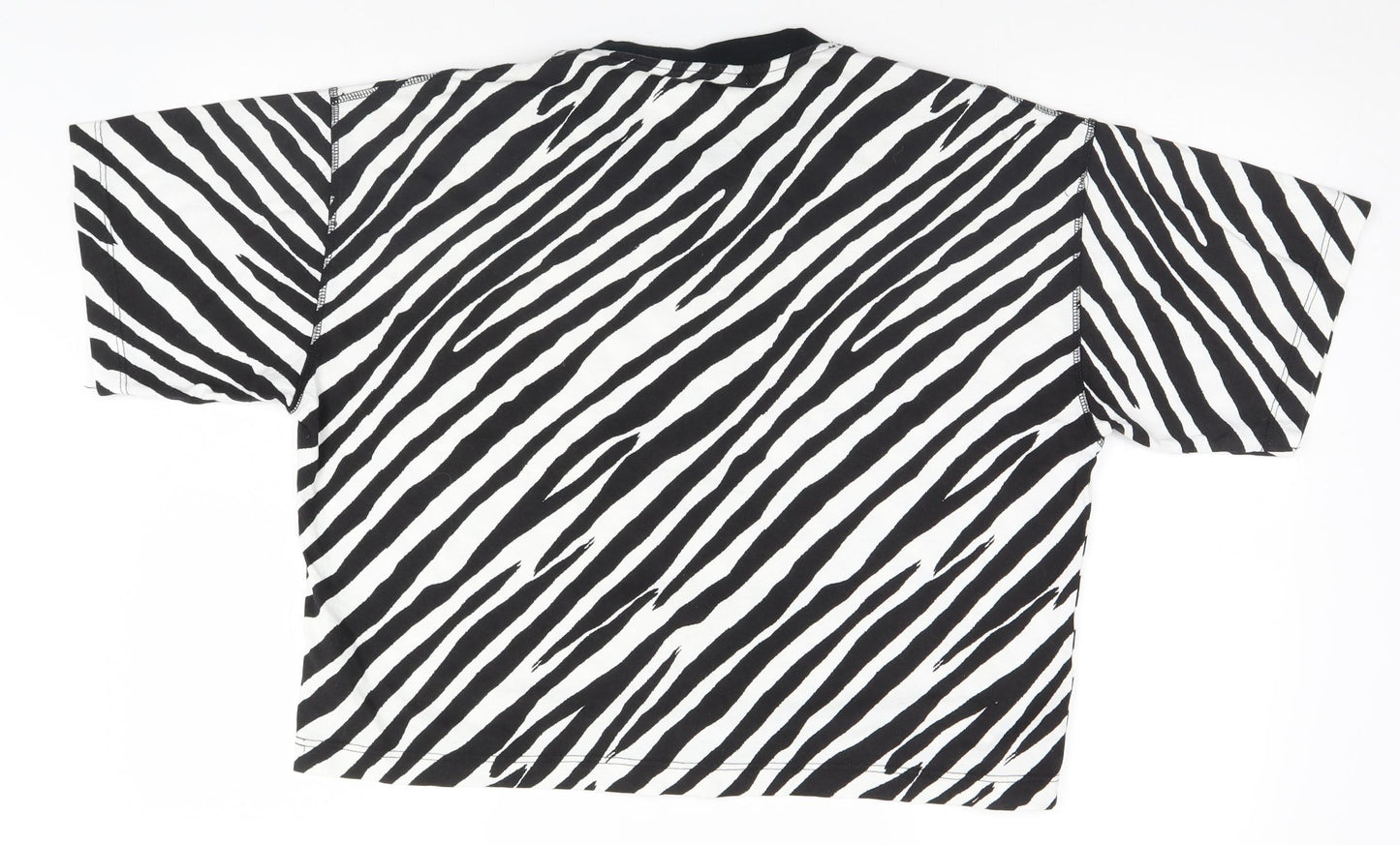 Topshop Womens White Animal Print  Basic T-Shirt Size 8