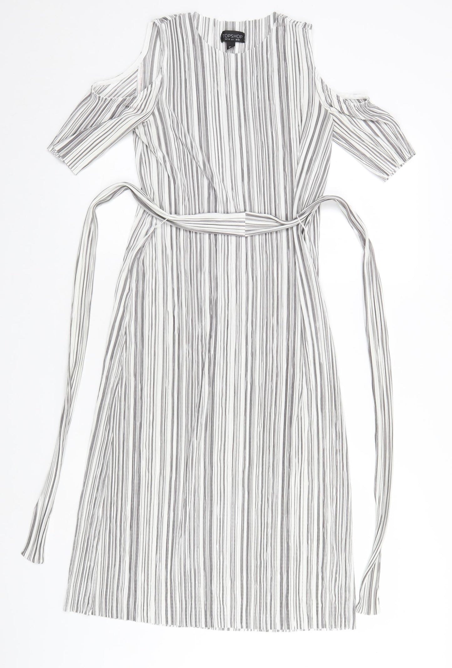 Topshop Womens Grey Striped  A-Line  Size 10
