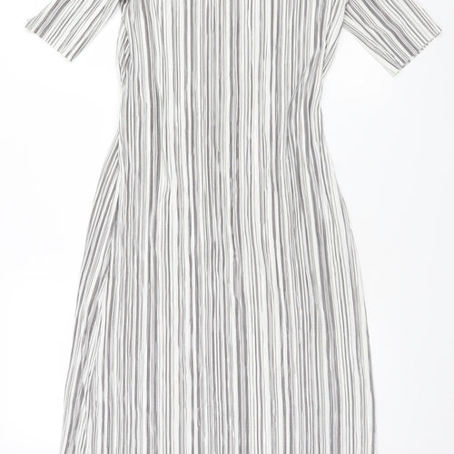 Topshop Womens Grey Striped  A-Line  Size 10