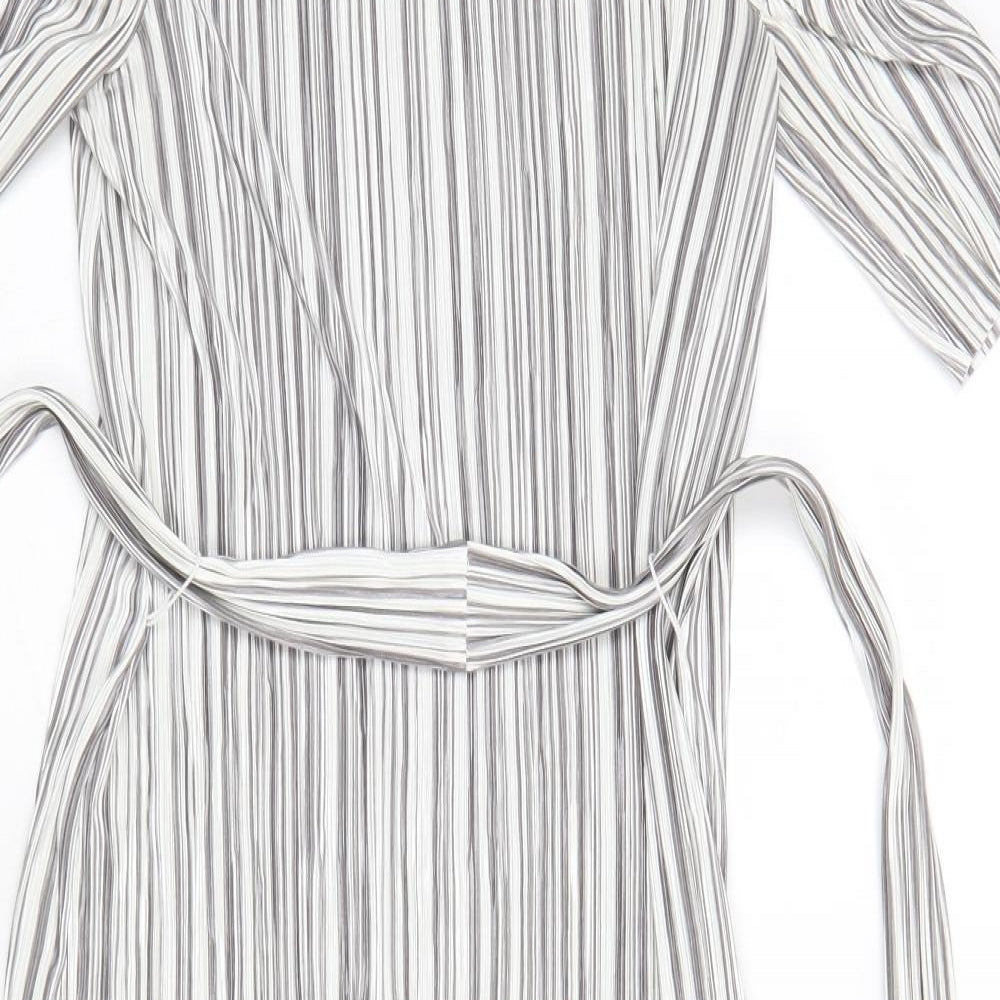 Topshop Womens Grey Striped  A-Line  Size 10