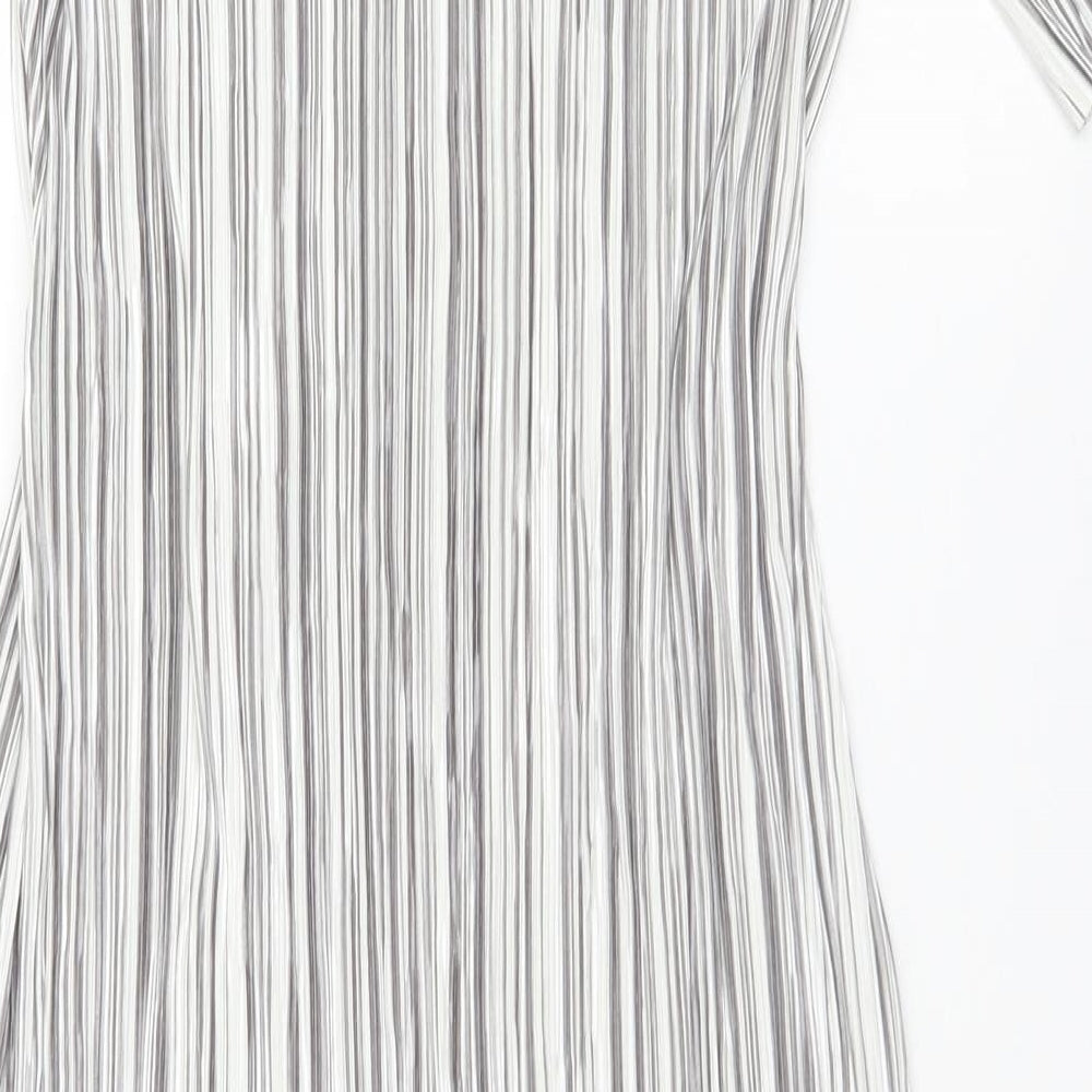 Topshop Womens Grey Striped  A-Line  Size 10