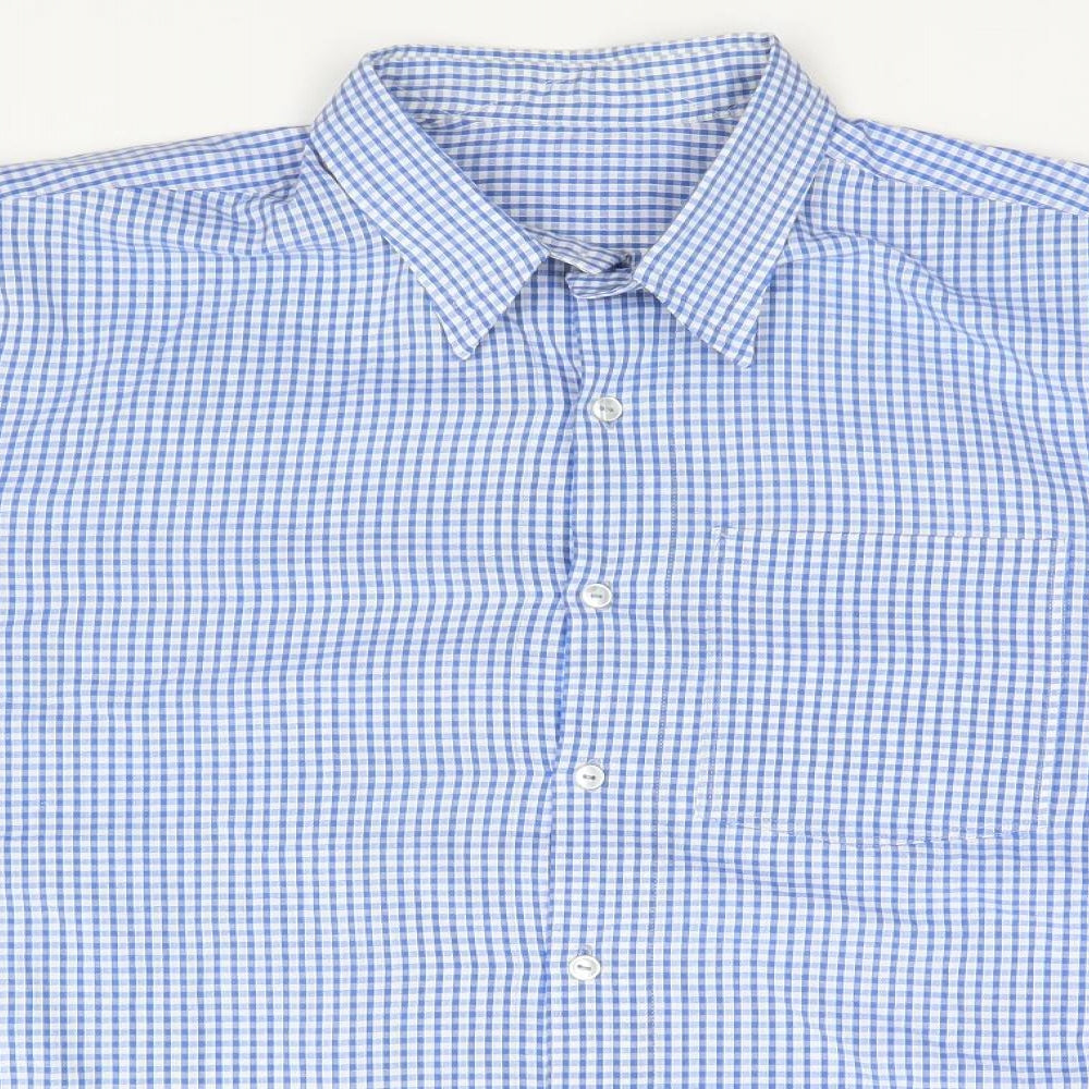 Preworn Mens Blue Plaid   Button-Up