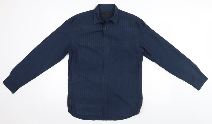 NEXT Mens Blue Striped   Button-Up Size S