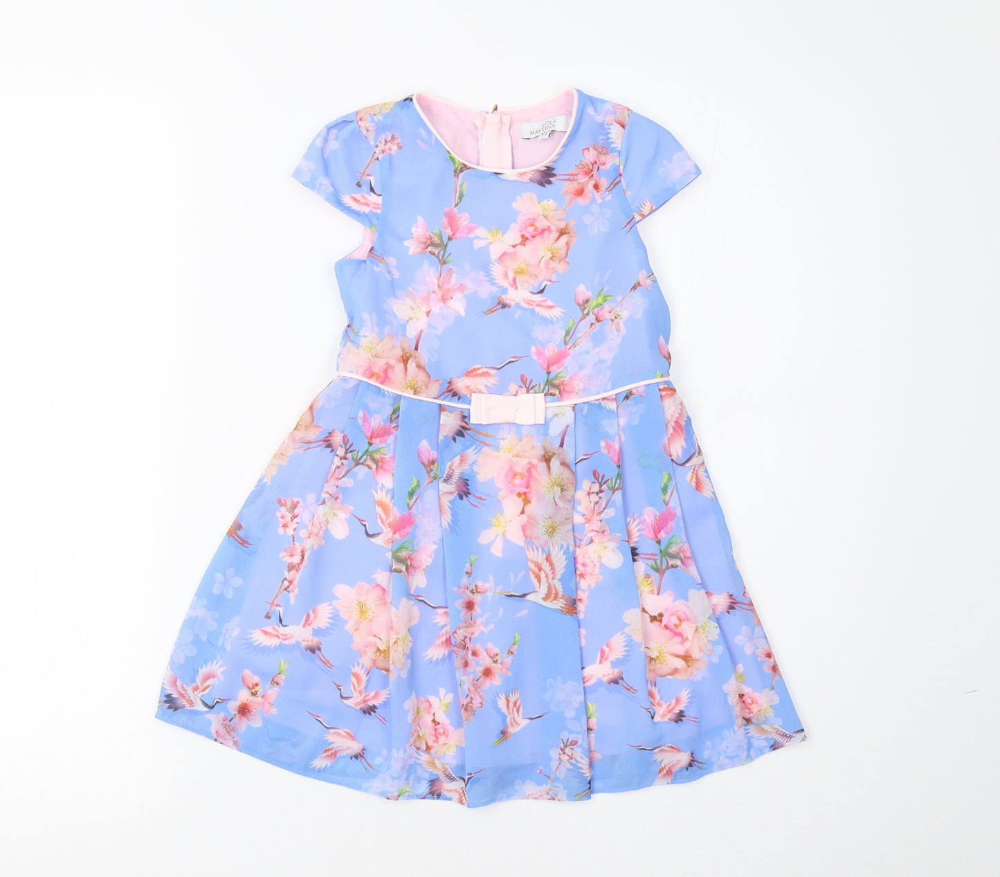 Lola Maverick Girls Blue Floral  A-Line  Size 2-3 Years
