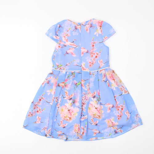 Lola Maverick Girls Blue Floral  A-Line  Size 2-3 Years