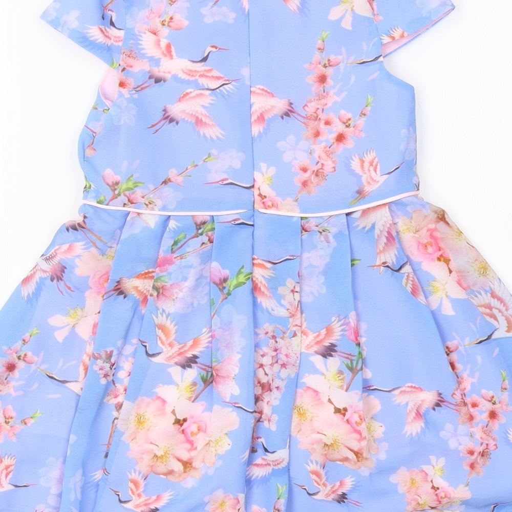 Lola Maverick Girls Blue Floral  A-Line  Size 2-3 Years