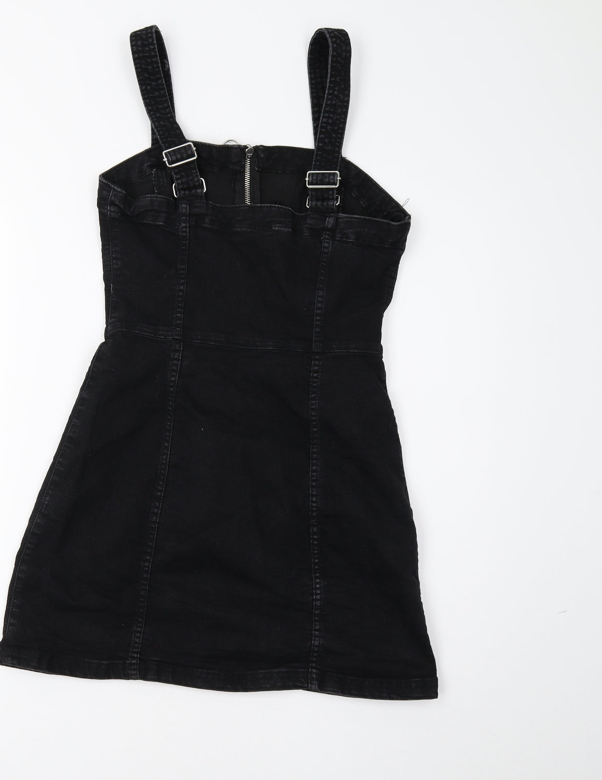 H&M Womens Black   Pinafore/Dungaree Dress  Size 8