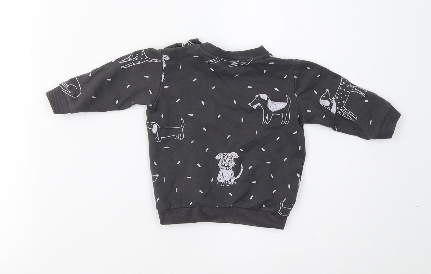 M&S Baby Grey   Pullover Jumper Size 3-6 Months  - Dog Print