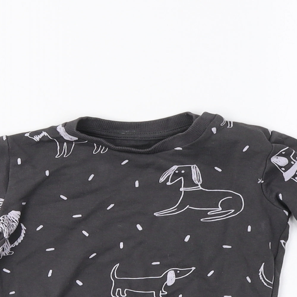 M&S Baby Grey   Pullover Jumper Size 3-6 Months  - Dog Print