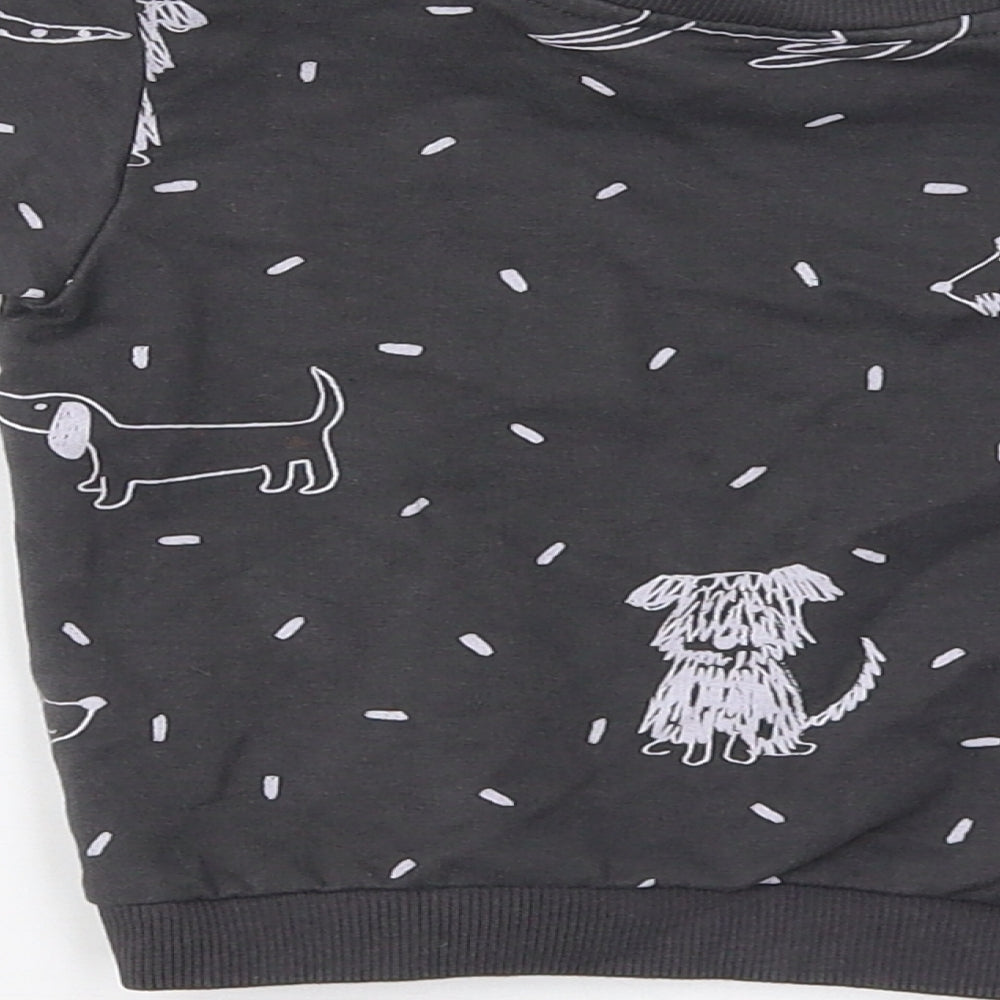 M&S Baby Grey   Pullover Jumper Size 3-6 Months  - Dog Print