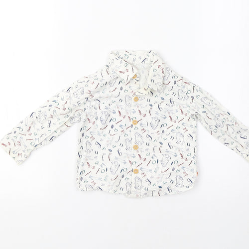 TU Baby White Geometric  Basic Button-Up Size 3-6 Months  - Gruffalo