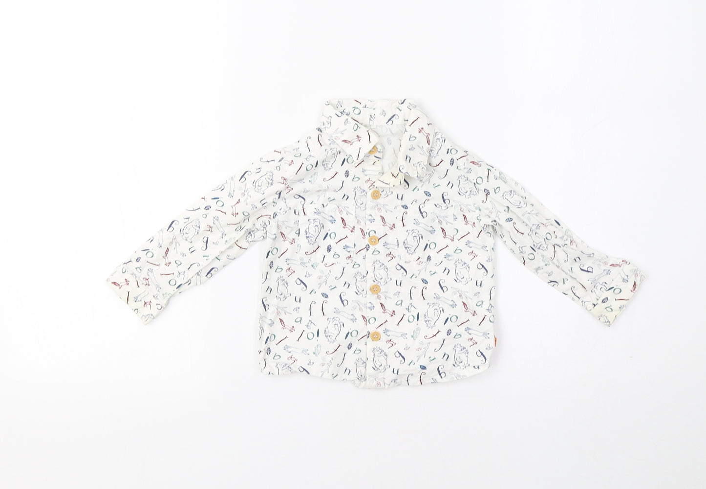 TU Baby White Geometric  Basic Button-Up Size 3-6 Months  - Gruffalo