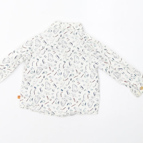 TU Baby White Geometric  Basic Button-Up Size 3-6 Months  - Gruffalo
