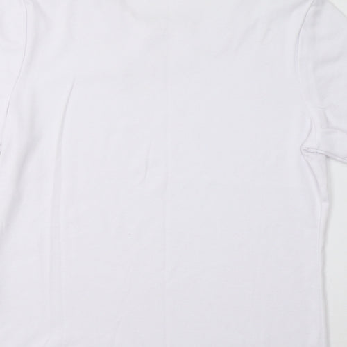 Preworn Womens White Floral  Basic T-Shirt Size S
