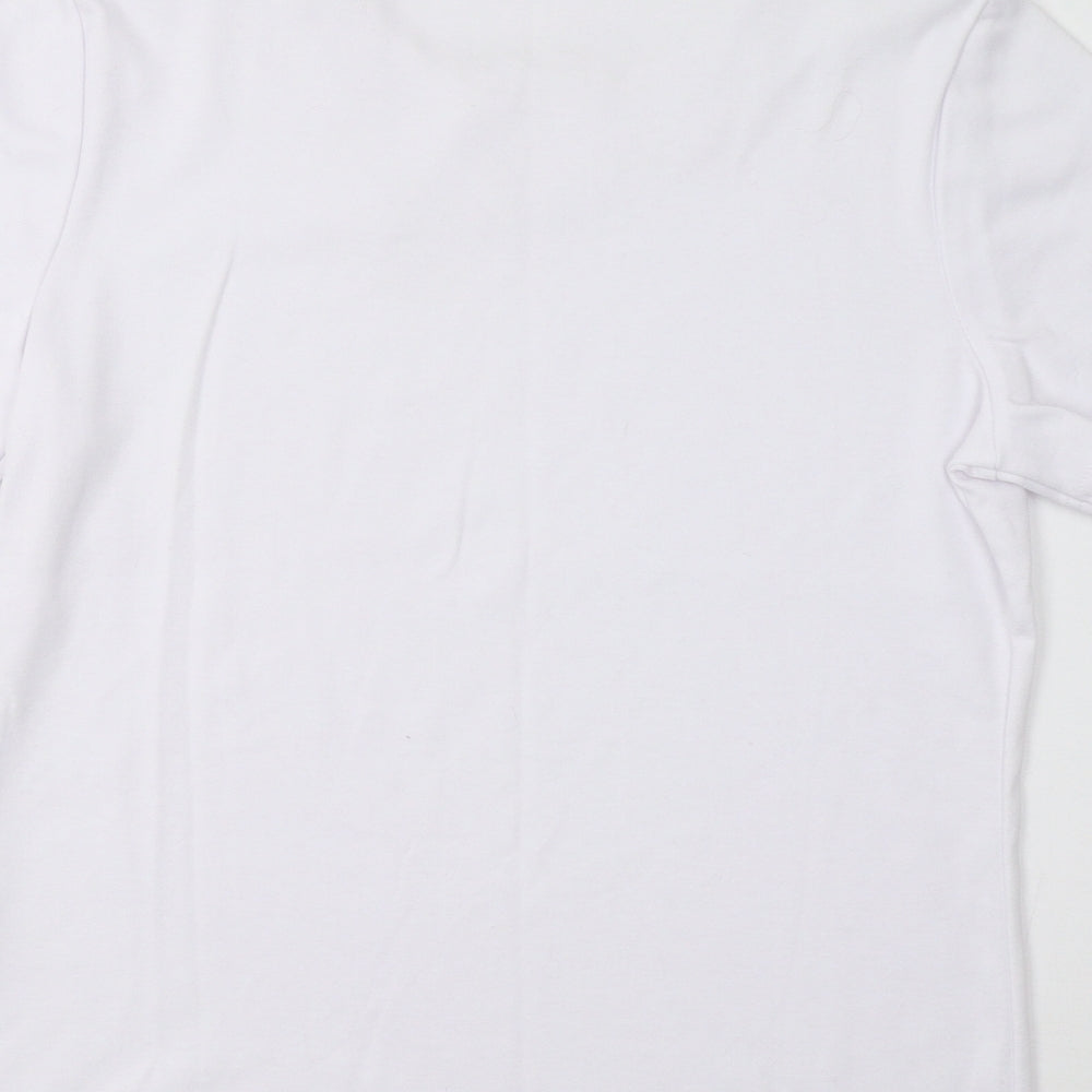 Preworn Womens White Floral  Basic T-Shirt Size S